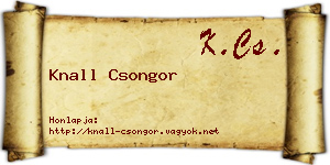 Knall Csongor névjegykártya